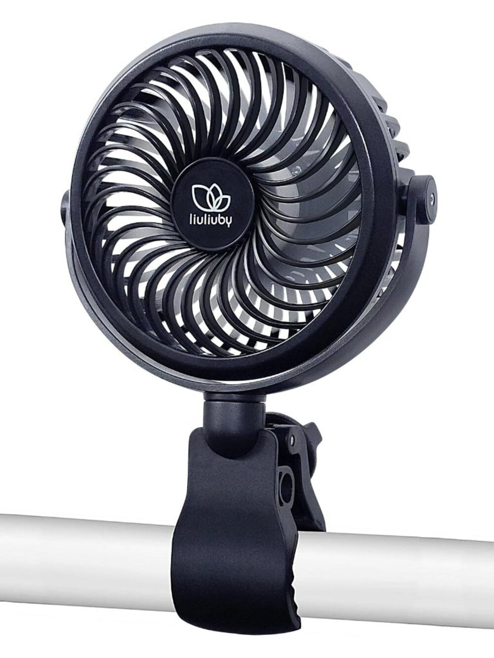 Liuliuby Stroller Fan Clamp Rechargeable Battery 3 Speeds Portable Outdoor Use